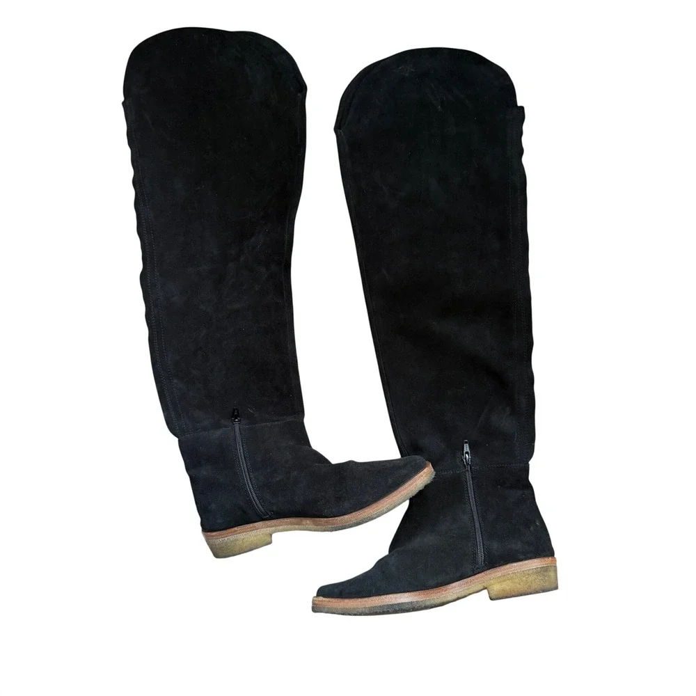 FREE PEOPLE‎ Banks over the knee black suede boots